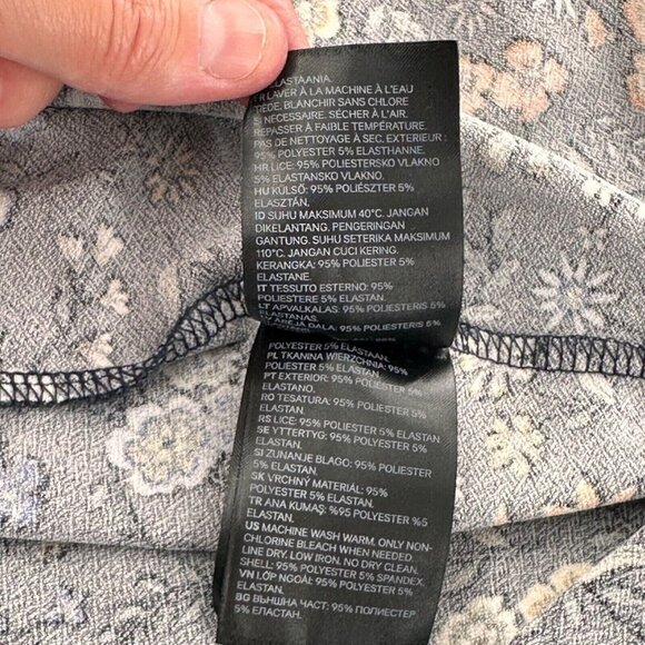 H&M Floral Midi Dress Large Elastic Waist Lightweight Romantic Boho Whimsigoth a - Picture 10 of 11